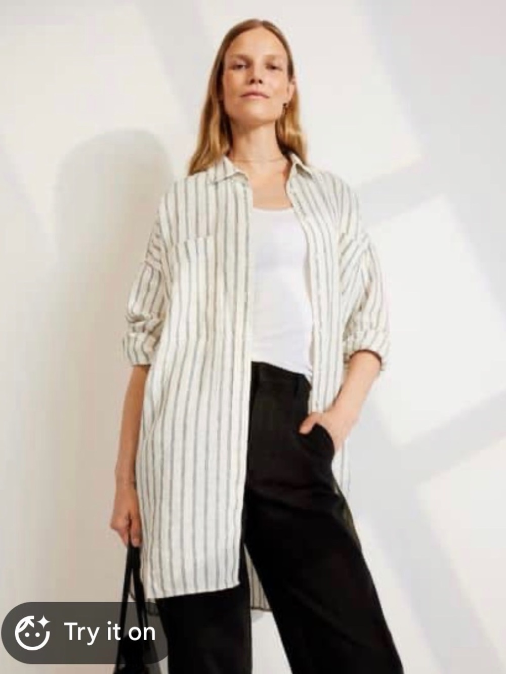 Everlane Way Long Linen Shirt XS
